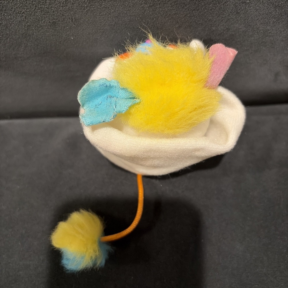 Vintage 1986 Mattel White Pocket Popple "Puffball", Poseable 3" Mini Plush #1247 - Picture 5 of 10